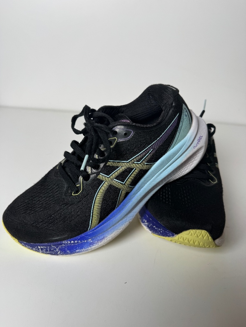 ASICS GEL-KAYANO 30 Black Glow Yellow Womens Running Shoes Size 7 US / 38 EU